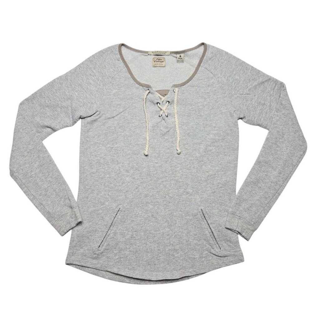 Maison Scotch Sweater Womens Petite Small PS‎ Gray Pullover Scotch And Soda